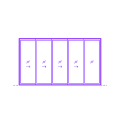 Buildings Sliding Doors Multi Slide Door Stacking 5 Panels Simple Line Art Svg, Free Vectors File